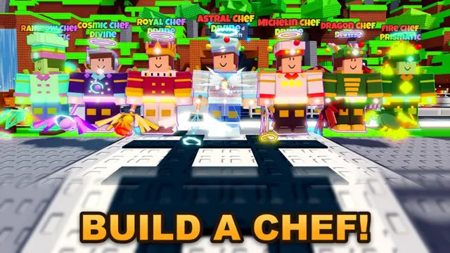 Build a Chef: yan yana dizilmiş farklı nadirlikteki şef karakterleri