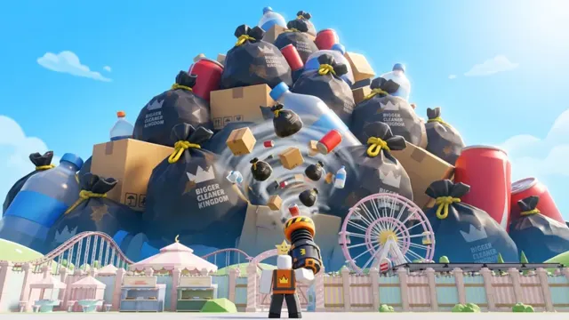 Garbage King: lunaparkın üzerinde yükselen dev çöp torbası yığını